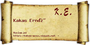 Kakas Ernő névjegykártya